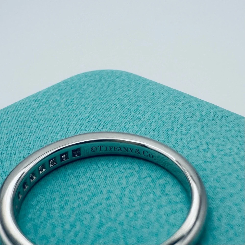 Tiffany & Co. Wedding Band with a Half-Circle of Diamonds .20 TCW w Packaging